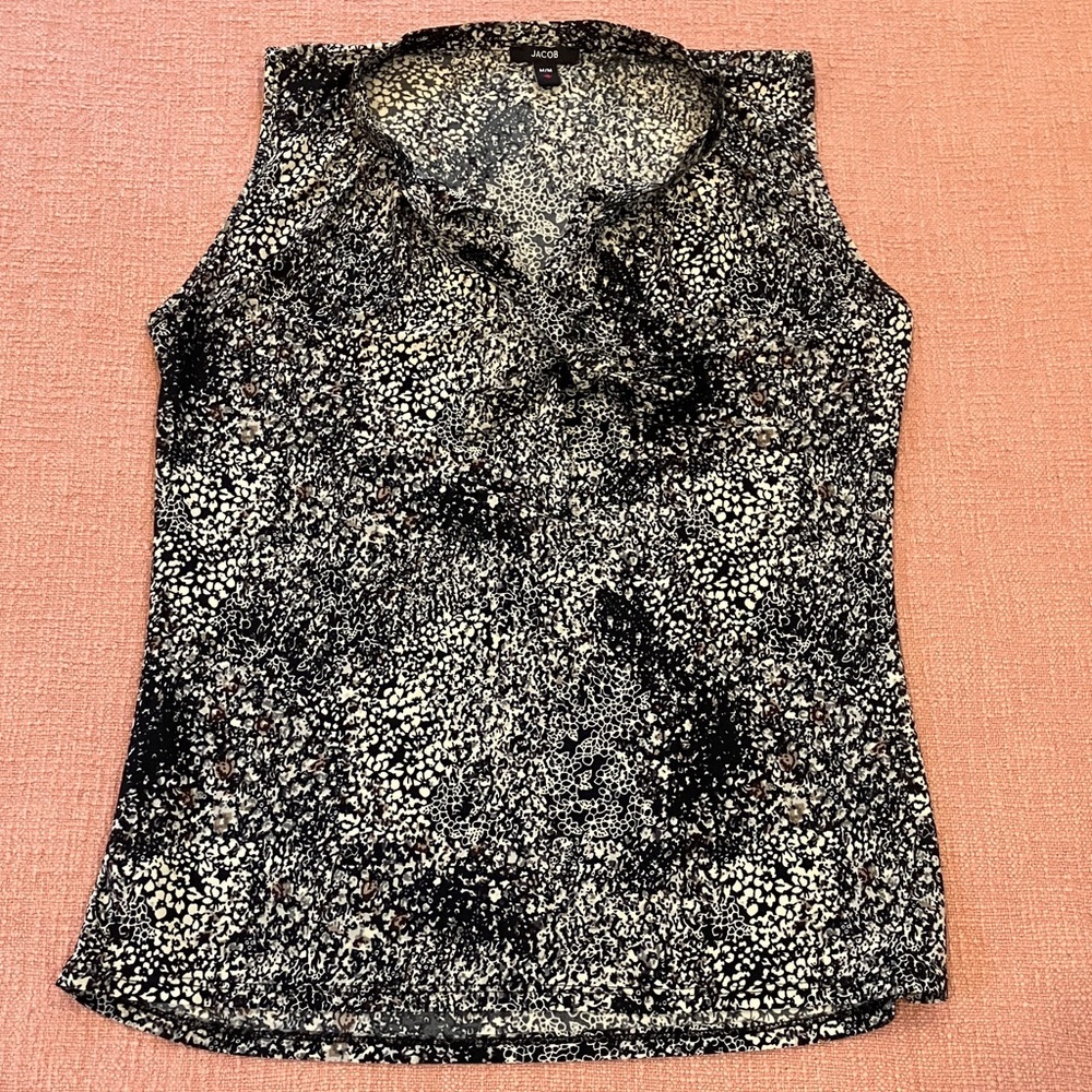Jacob med wm’s Black brown and cream Sleeveless Blouse